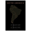 South America map drawn by 4096 rotating circles, salmon line art on a matte poster (3)