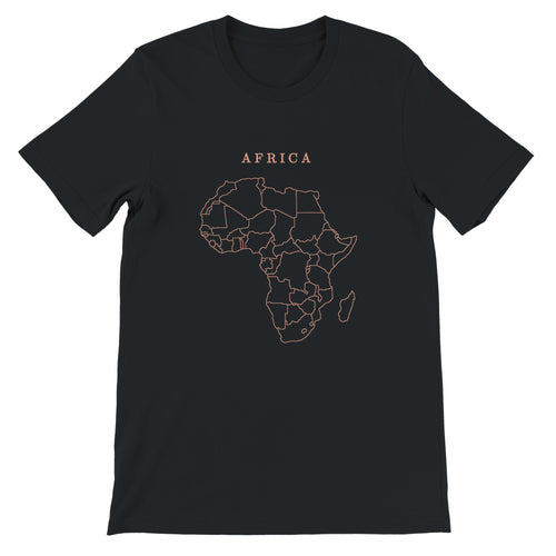 Africa map drawn by 4096 rotating circles, salmon line art on a black t-shirt (2)