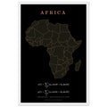 Africa map drawn by 4096 rotating circles, salmon line art on a framed poster (4)