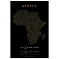 Africa map drawn by 4096 rotating circles, salmon line art on a matte poster (3)