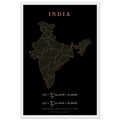 India map drawn by 4096 rotating circles, salmon line art on a framed poster (4)