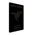 North America map drawn by 4096 rotating circles, salmon line art on a canvas print (3)