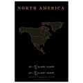 North America map drawn by 4096 rotating circles, salmon line art on a matte poster (3)