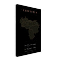 Venezuela map drawn by 4096 rotating circles, salmon line art on a canvas print (3)