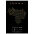 Venezuela map drawn by 4096 rotating circles, salmon line art on a matte poster (3)