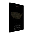 USA map drawn by 4096 rotating circles, salmon line art on a canvas print (3)