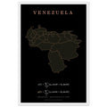 Venezuela map drawn by 4096 rotating circles, salmon line art on a framed poster (4)