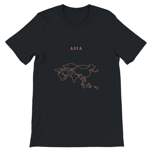 Asia map drawn by 4096 rotating circles, salmon line art on a black t-shirt (2)