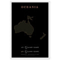 Oceania map drawn by 4096 rotating circles, salmon line art on a framed poster (4)