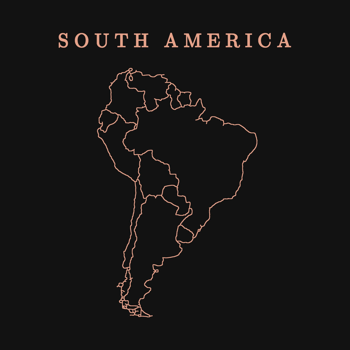 extra: South America print detail, salmon line art
