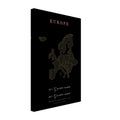 Europe map drawn by 4096 rotating circles, salmon line art on a canvas print (3)