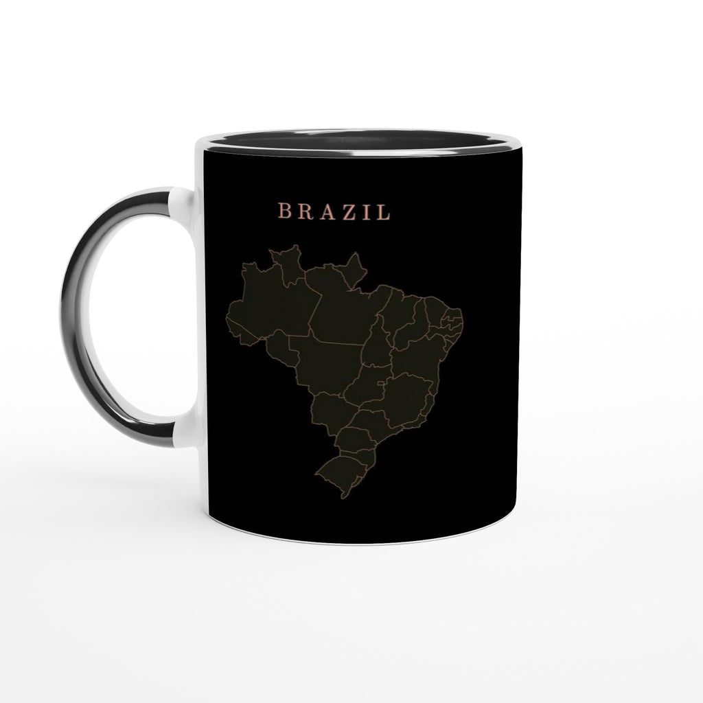 Brazil map drawn by 4096 rotating circles, salmon line art on a black mug (2)